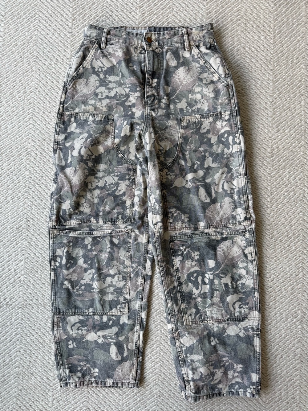 Zara Leaf Camo Carpenter Cargo Jeans sz 30